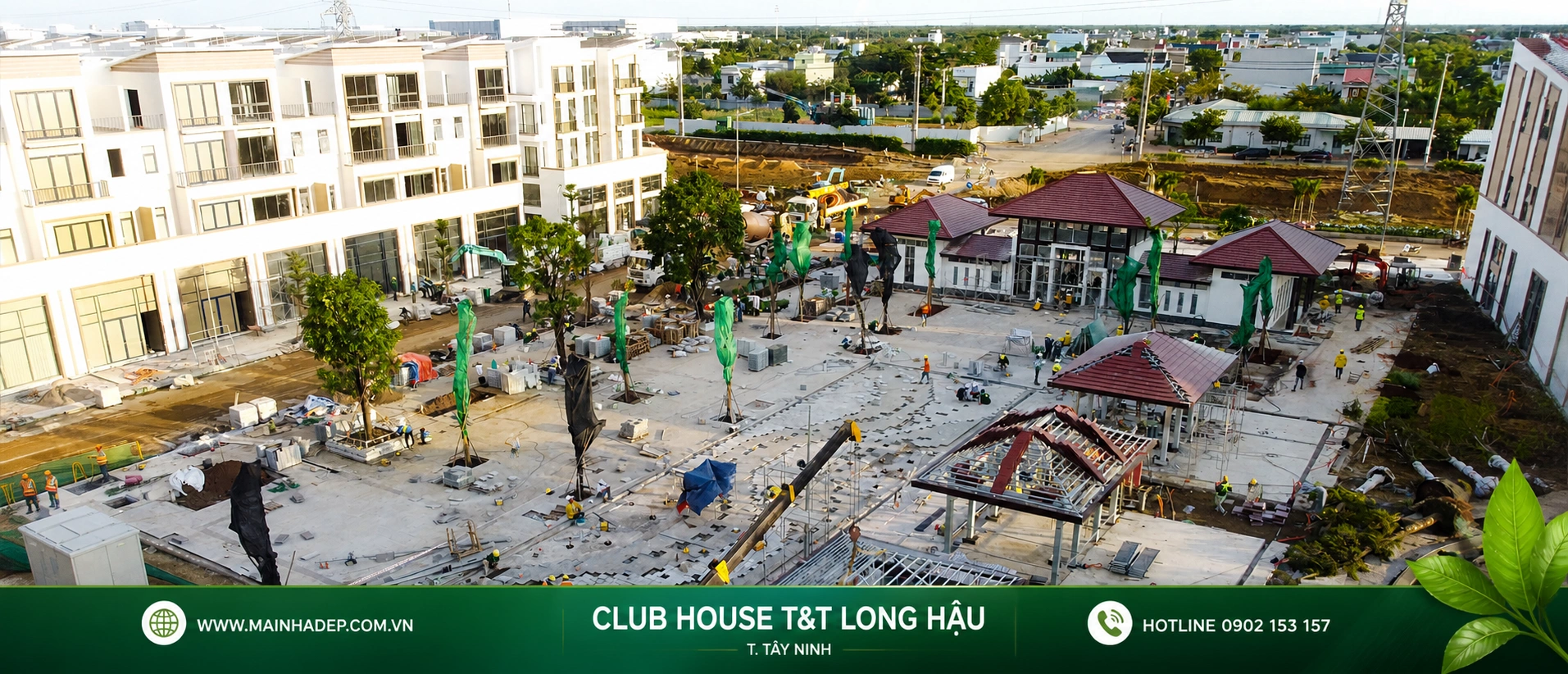 Mái nhà đẹp thi công mái ngói clubhouse tnt long hậu